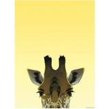 Yellow Posters Inquisitive Creatures Peaking Giraffe Mini Poster