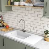 Essence Single White Composite Kitchen Sink Drainer