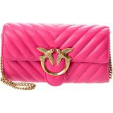 Pink Wallets & Key Holders Pinko Love One Leather Wallet On Chain - - NoSize