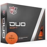 Distance Ball Golf Balls Wilson Staff Duo Soft+ Orange Golf Balls With Logo Print 12-pack