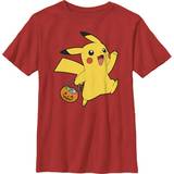 Nintendo T-shirts Nintendo Boy Pokemon Halloween Trick-or-Treating Pikachu Graphic Tee Red
