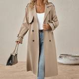 Trenchcoats Shein Raglan Sleeve Double Breasted Belted Trench Coat