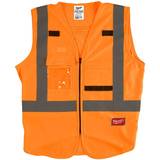 4XL Work Vests Milwaukee Class High Visibility Orange Safety Vest 4XL/5XL