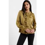 French Connection Women Blouses French Connection Aleeya Satin Lace Detail Blouse, Nutria