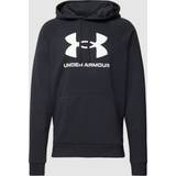 Under Armour Jumpers Under Armour Men's Rival Fleece Logo Hoodie 001 Black White
