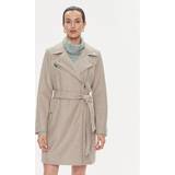 Silver - Women Coats Vero Moda Übergangsmantel 10289973 Beige Regular Fit