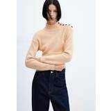 Mango Tops Mango Women's Shoulder Buttons Sweater Beige Beige