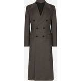 Grey - Men Coats Dolce & Gabbana Double-Breasted Technical Wool Coat melange_grey
