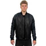 Leather Jackets - Men - S Infinity Leather Mens Retro Varsity Bomber Jacket-Pretoria Black