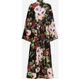 Silk Clothing Dolce & Gabbana Silk caftan with rose garden print and drawstring