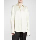 Silk Shirts Jil Sander Satin Long-Sleeve Collared Shirt