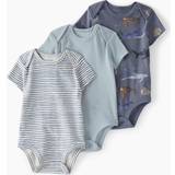 Carter's Baby's Organic Cotton Rib Bodysuits 3-pack - Deep Sea Print/Painterly Stripes