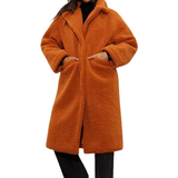 Orange - Women Coats Dorothy Perkins Longline Oversized Teddy Coat - Toffee