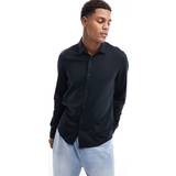 Calvin Klein Men Shirts Calvin Klein smooth cotton slim shirt in black2XL