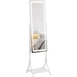 White Floor Mirrors Homcom Free Standing Dressing White Floor Mirror 42x155.5cm
