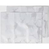 Place Mats Homescapes Stag Christmas Set 2 Place Mat Silver