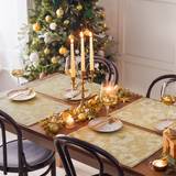 Gold Cloths & Tissues Paoletti Stag Washable Set 4 Festive Place Mat Gold