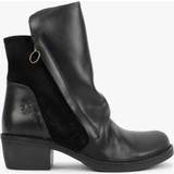 Fly London Shoes Fly London Black Leather & Suede Ankle Boots Colour: Black Leathe