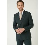 Suits Burton Double Breasted Slim Fit Green Suit Jacket 38R