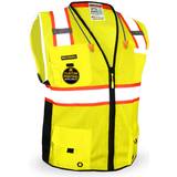 4XL Work Vests KwikSafety Charlotte, NC BIG KAHUNA Safety Vest [11 Pockets] Class ANSI OSHA Reflective High Visibility Heavy Duty Surveyor Construction Lightweight Men's Industrial Work Gear Yellow