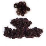 Brown Stick Hair Extensions Peruvian Virgin Hair Short Bouncy Curly Human Hair Weave Bundles 119 Grams