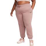 Nike Sportswear Phoenix Fleece Women's Oversized High Waist Track Pants Plus Size - Smokey Mauve/Black