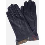 Barbour Women Gloves Barbour Women's Tartan Trimmed Leather Gloves Black/Classic