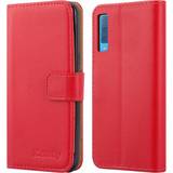 Samsung Galaxy A71 Wallet Cases Red For Galaxy A7 2018 Wallet Flip Stand Case Cover