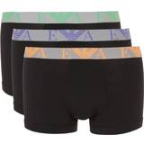 Emporio Armani Men's Underwear Emporio Armani 3-Pack Eagle Logo Boxer Trunks, Black w/orange/green/purple