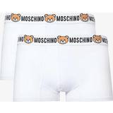 Moschino Underwear Moschino Mens White Branded-waistband Pack of two Stretch-cotton Trunks