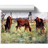East Urban Home Cows In A Field by Edouard Manet Green/Grey Poster 59x42cm
