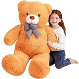 Toys EARTHSOUND Giant Teddy Bear Stuffed Animal,120cmLarge Plush Toy Big Soft Toys Huge Life Size Jumbo Cute Fat Bears,Gifts for Kids120cm, Brown