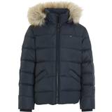 Blue - Down jackets Children's Clothing Tommy Hilfiger Essential Faux Fur Down Hooded Jacket - Desert Sky (KG0KG07399DW5)