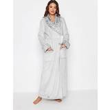Robes LTS Tall Light Grey Animal Print Shawl Maxi Dressing Gown 18-20 Tall Women's Dressing Gowns