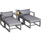 OutSunny Patio Dining Sets OutSunny 5 Garden Conversation 2 Patio Dining Set, 1 Table incl. 4 Chairs