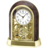 Rhythm Gold Arch Wood Effect Mantel Clock