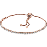 Pandora Sparkling Slider Tennis Bracelet - Rose Gold/Transparent