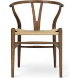 Carl Hansen & Søn CH24 Oak Smoked/Natural Wicker Kitchen Chair 76cm