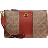 Coach Wallets Coach Small Wristlet In Signature Canvas - Brass/Tan/Rust