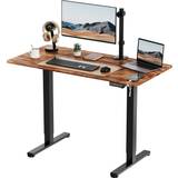 Black Writing Desks VonHaus Height Adjustable Standing Walnut/Black Writing Desk 60x120cm