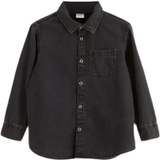 Black Shirts Children's Clothing Lindex Long Sleeve Denim Shirt - Black