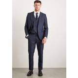 Blue - Men Suits Burton Slim Fit Navy Scale Check Suit Jacket 40R