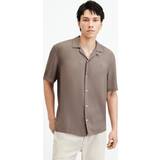 AllSaints Men Shirts AllSaints Venice Short Sleeved Shirt, Chestnut Brown