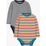 Stripes Bodysuits Frugi Baby Rylee Rib Stripe Organic Cotton Blend Bodysuits, Pack of 2, Indigo/Multi