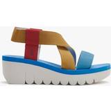 Fly London Sandals Fly London Yabi Lipstick Yellow Azure Leather Mid Wedge Sandals Colour