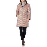 Calvin Klein Outerwear on sale Calvin Klein Women's Chevron Quilted Packable Down Jacket Standard and Plus Shine Rosewood