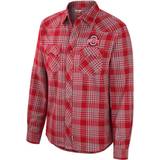 Men - Sportswear Garment Shirts Wrangler Men's Ohio State Buckeyes Scarlet Plaid Button Down Shirt, Medium, Red