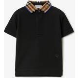 Babies Polo Shirts Burberry Black Johane Checked Stretch-cotton-pique Polo Shirt Months Years