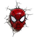 Red Wall Lamps Kid's Room 3DLightFX Spider Man Mask 3D Deco with Crack Sticker Wall Lamp