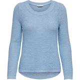 Only Women Jumpers Only Plain Knit Sweater - Aqua/Clear Sky